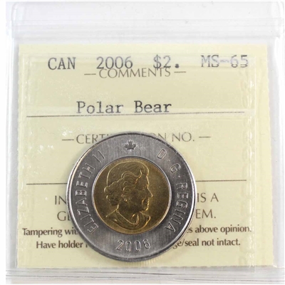 2006 Canada Two Dollar ICCS Certified MS-65