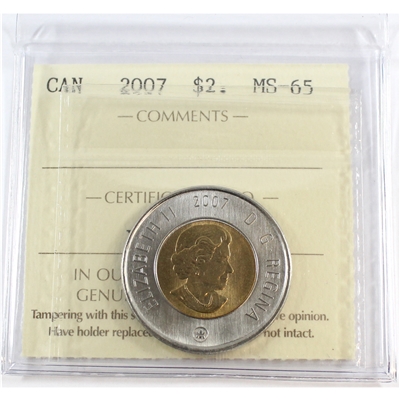 2007 Canada Two Dollar ICCS Certified MS-65