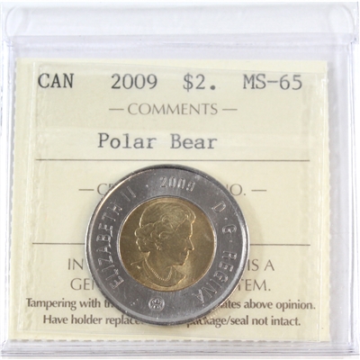2009 Canada Two Dollar ICCS Certified MS-65