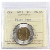 2011 Polar Bear Canada Two Dollar ICCS Certified MS-65