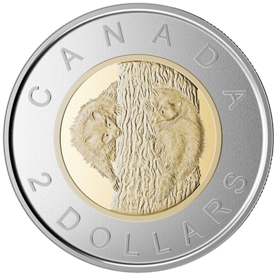 2015 Raccoons Canada Two Dollar Specimen