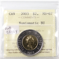 2003 Old Effigy Canada Two Dollar ICCS Certified MS-67 NBU