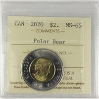 2020 Polar Bear Canada Two Dollars ICCS Certified MS-65