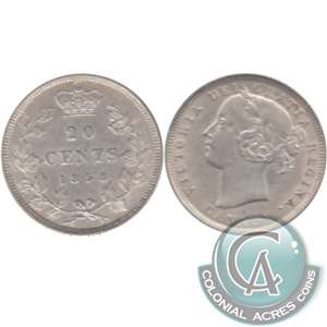 1858 Coinage Canada 20-cents EF-AU (EF-45) $