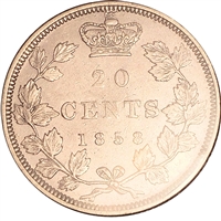 1858 Coinage Canada 20-cents Extra Fine (EF-40) $