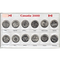 2000 Millennium Small Sleeve with all 12 commemorative coins.