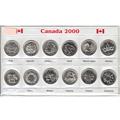 2000 Millennium Small Sleeve with all 12 commemorative coins.