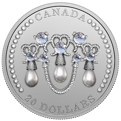 2021 Canada $20 HM Queen Elizabeth II's Lover's Knot Tiara Fine Silver Coin