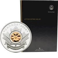 2004 Canada RCM Annual Report with Gold Plated Silver Poppy 25-cent