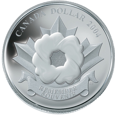 RDC 2004 Canada Sp. Ed. The Poppy Proof Silver Dollar (No Tax) Impaired