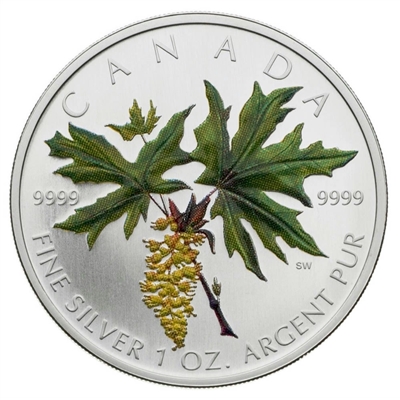RDC 2005 Canada $5 Coloured Silver Maple Leaf (No Tax) impaired