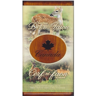 RDC 2005 Canada $5 Deer & Fawn Coin And Stamp Set (Sleeve Damaged)