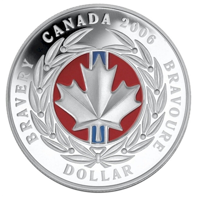 RDC 2006 Canada Enamel Proof Silver Dollar Medal of Bravery (No Tax) Impaired