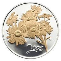 2006 50-cent Canadian Floral - Golden Daisy Sterling Silver