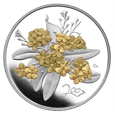2007 50-cent Canadian Floral Collection - Golden Forget-Me-Not Sterling