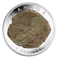 RDC 2008 Canada $4 Dinosaur Collection - Triceratops Fine Silver (No Tax) impaired