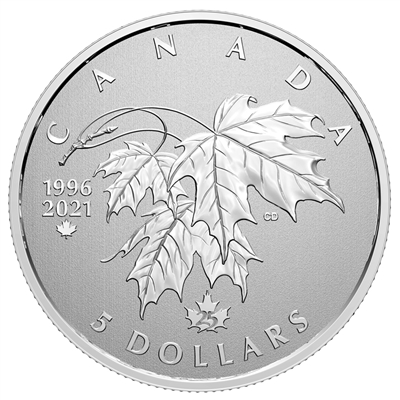 2021 $5 Moments to Hold - 25th Anniversary of Canada's Arboreal Emblem Silver (No Tax)