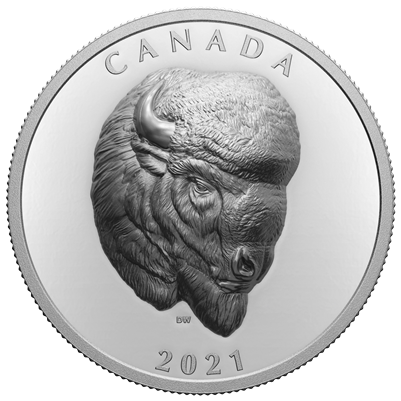2021 Canada $25 Bold Bison Extraordinarily High Relief Fine Silver (No Tax)