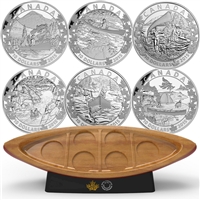 2015 $10 Canoe Across Canada 6-coin Set & Canoe Shaped Box (No Tax)