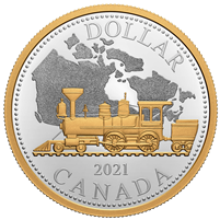 2021 Canada $1 140th Anni. of the Trans-Canada Railway Renewed Silver Dollar (No Tax)