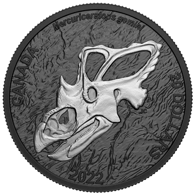 2022 Canada $20 Discovering Dinosaurs: Mercury's Horned Face Fine Silver (No Tax)