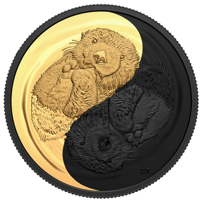 2022 Canada $20 Black and Gold: The Sea Otter Fine Silver (No Tax)
