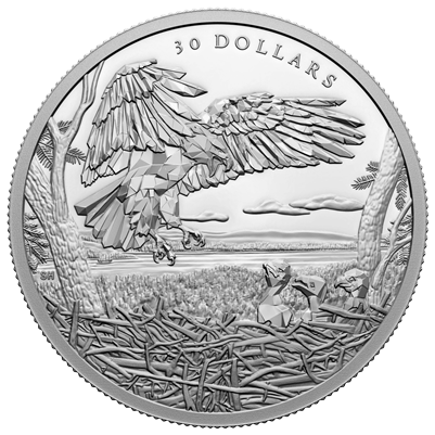 2022 Canada $30 Multifaceted Animal Family - Bald Eagles Fine Silver (No Tax)