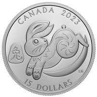 2023 Canada $15 Lunar Year of the Rabbit Fine Silver Coin (No Tax)