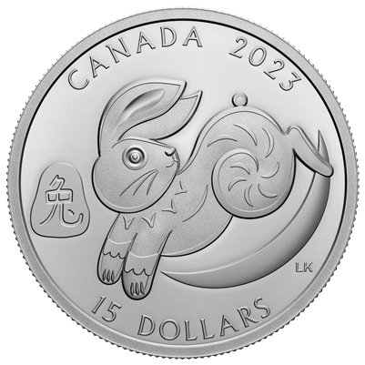 2023 Canada $15 Lunar Year of the Rabbit Fine Silver Coin (No Tax)