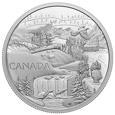 RDC 2022 $30 Visions of Canada Fine Silver Coin (No Tax) scrached capsule