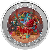 2022 Canada 50-cent Santa's Sleigh Lenticular Coin