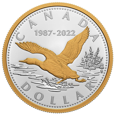 2022 Canada $1 35th Anniversary of the Loonie Renewed Silver Dollar (No Tax)