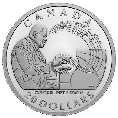 2022 Canada $20 Celebrating Oscar Peterson Fine Silver Coin (No Tax)