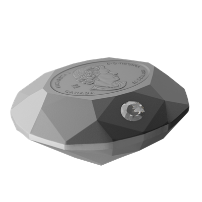 2023 Canada $50 Forevermark Black Label Oval Diamond-Shaped Fine Silver (No Tax)