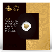 2023 Canada $5 Treasured Gold Maple Leaf 1/10oz. 99.99% Pure Gold (No Tax)