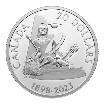 RDC 2023 Canada $20 125th Anniversary of Yukon Fine Silver (No Tax) scuffed capsule