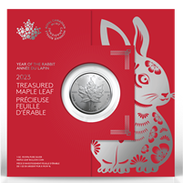 2023 Canada $5 Treasured Silver Maple Leaf: Year of the Rabbit 1oz. Pure Silver (No Tax)