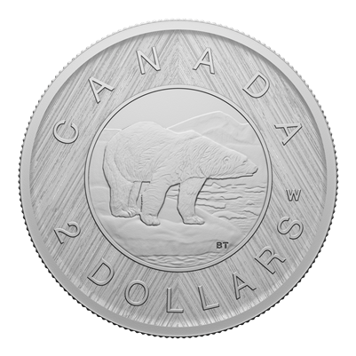 2023 Canada $2 Tribute: W Mint Mark - Polar Bear Fine Silver (No Tax)