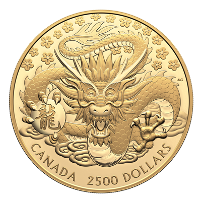 2024 Canada $2,500 Lunar Year of the Dragon Pure Gold Kilo Coin (No Tax)