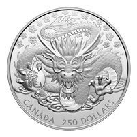 2024 Canada $250 Lunar Year of the Dragon Fine Silver Kilo Coin (No Tax)