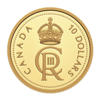 2023 Canada $10 His Majesty King Charles III's Royal Cypher 1/20oz. Pure Gold (No Tax)
