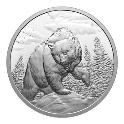 2023 Canada $20 Great Hunters: Grizzly Bear UHR Fine Silver (No Tax)