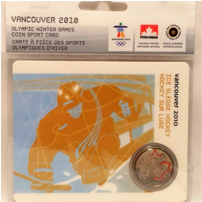 2009 Canada 25-cent Ice Sledge Hockey - Petro-Canada Vancouver Olympics Card