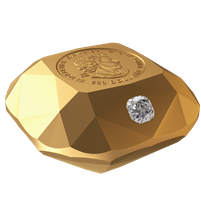 2024 Canada $500 De Beers Ideal Cushion Diamond Pure Gold Diamond Shaped (No Tax)