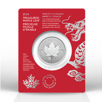 2024 Canada $5 Year of the Dragon Privy Treasured Silver Maple Leafs First Strikes (No Tax)