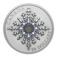 2024 Canada $20 Sapphire Jubilee Snowflake Brooch Fine Silver Coin