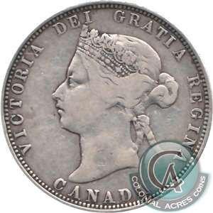 1872H Canada 25-cents Fine (F-12)