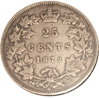 1872H Canada 25-cents F-VF (F-15) $