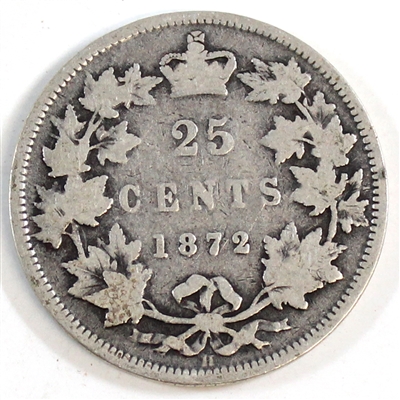 1872H Canada 25-cents G-VG (G-6)