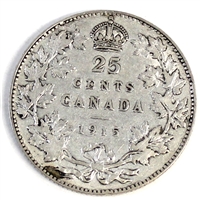 1915 Canada 25-cents F-VF (F-15) $